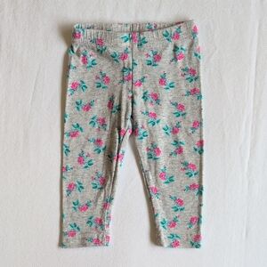 carter's floral gray leggings 3 months baby girl